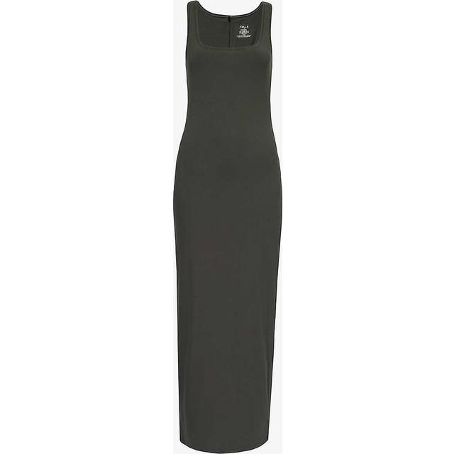 365 Sculpting Lounge Square Neck Maxi Dress - Dark Olive