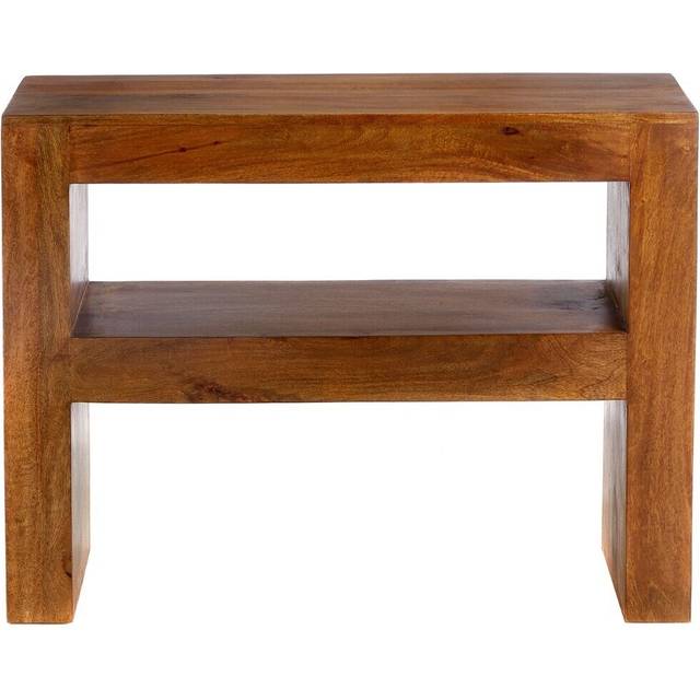Elm Home And Garden Solid Dark Brown Wood Console Hall Telephone Table Small Slim, Brown