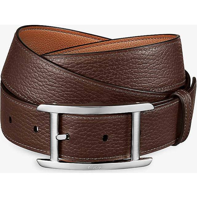 Cartier Womens Brown Tank De Reversible Leather Belt 1 Size - BROWN