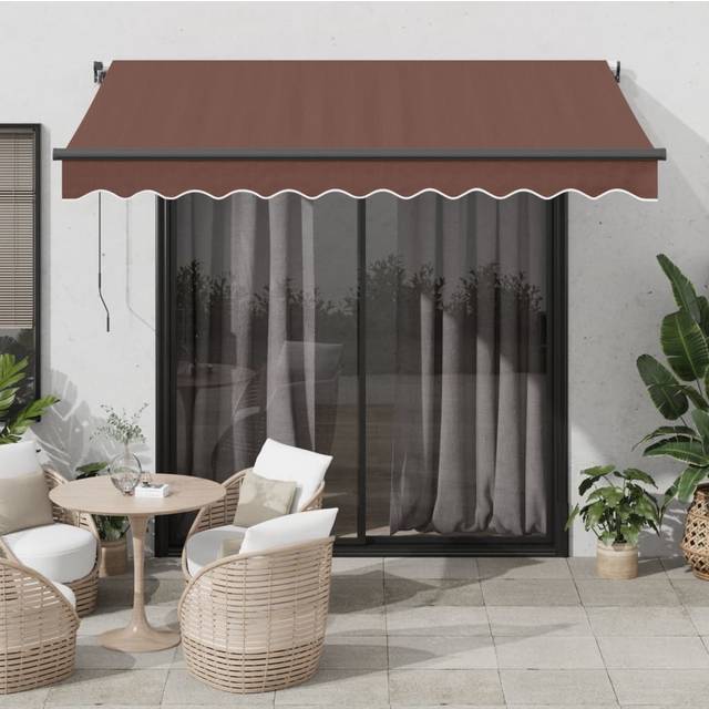 (brown, 300 x 250 cm) vidaXL Retractable Awning Door Canopy Garden Patio Awning Fabric and Aluminium
