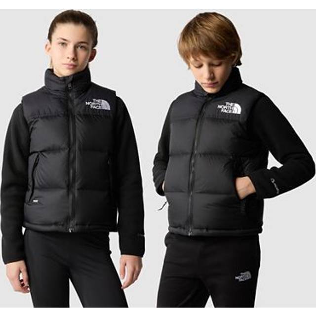 The North Face Boys Black Kids Retro1996 Nuptse Brand Embroidered Shell Gilet Xs-xxl M - BLACK