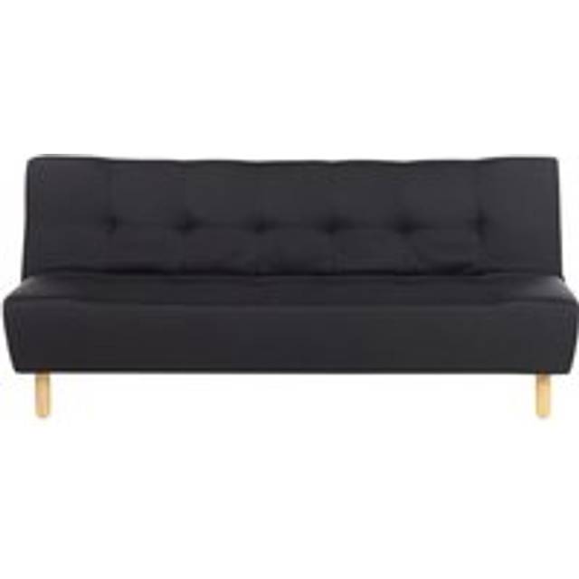 Beliani Fabric Sofa Bed Black Alsten, Black