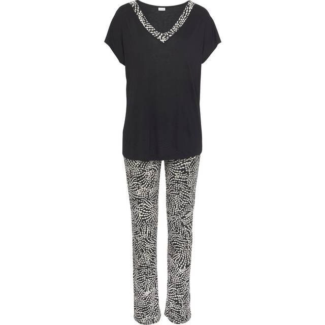LASCANA Patterned Pyjama Set - Black Print