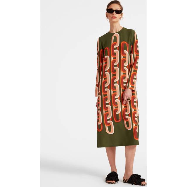 La DoubleJ Long Sleeve Midi Swing Dress - Woman Dresses Prometheus Placée Camouflage Xs
