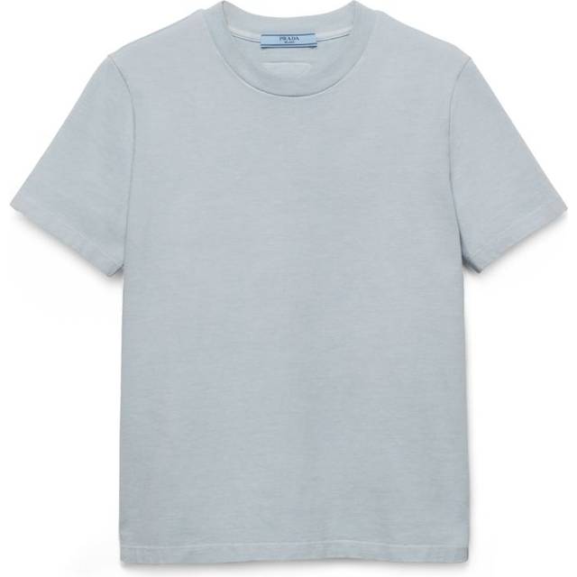 Prada Women's Cotton T-Shirt With Wear in Light Blue | Size Small | 3548BOOO145S (S)