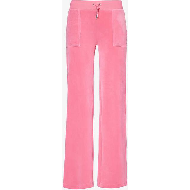 Juicy Couture Womens Hot Pink Del Ray Straight-leg Velour Trousers Xxs - HOT PINK