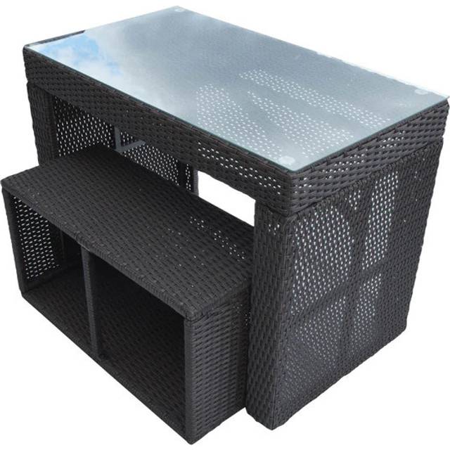 CANADIAN SPA CO. Hot Tub Bar with Stool, Surround Furnishings for Square Spas and Hot Tubs, Surround Furniture Collection, Wicker Weatherproof,