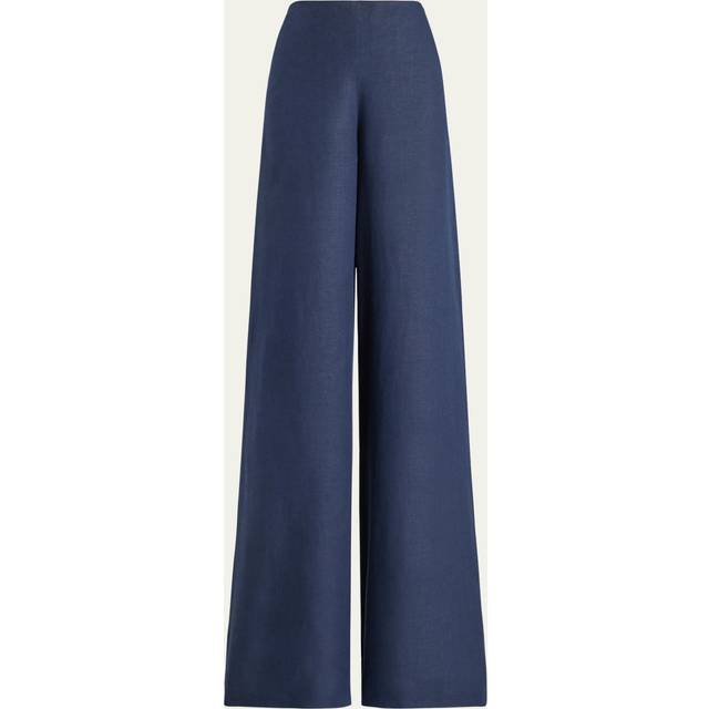 Daria Linen Wide-Leg Pants - NAVY - 4