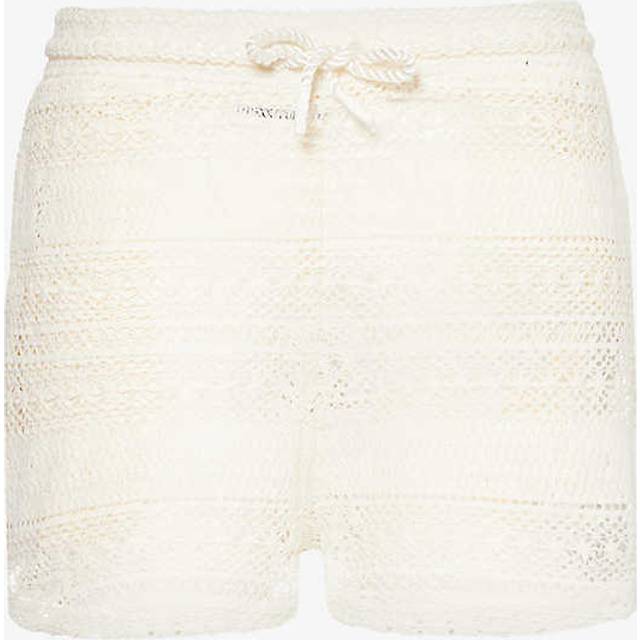 Textured Crochet Shorts - Off White
