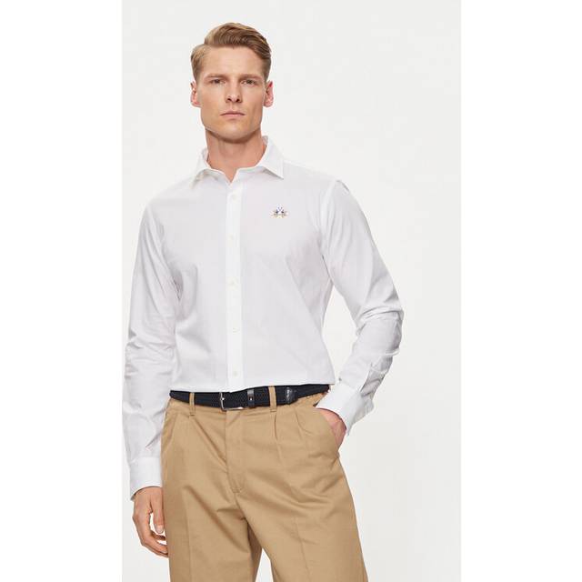 (white, XL) Camisa Manga Larga Slim Fit Ymc002-pp483 Para Hombre