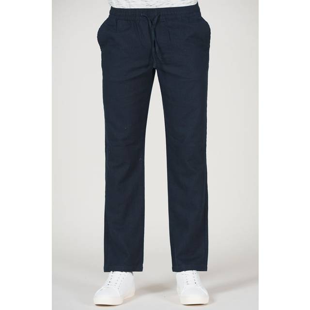 Blend Straight Leg Trousers - Navy - Large - Tokyo Laundry