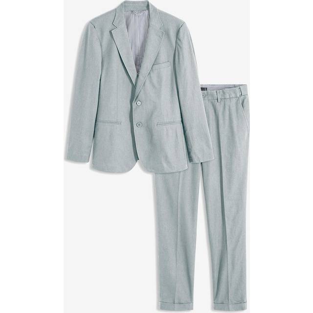 bonprix 2-Piece Linen Slim Fit Suit - Slate