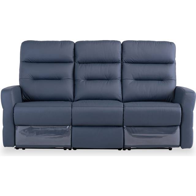 Harlem Leather Electric Reclining 3 Seater Sofa | Blue Grey | Roseland