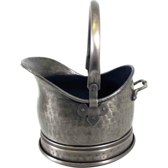Hammersmith Fireside Helmet Coal Scuttle Bucket Steel Log Carrier - Pewter;Pewter (28cm H x 37cm W x 32cm D)