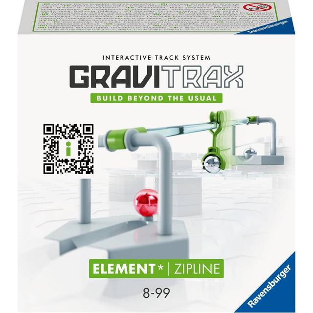 Ravensburger GravitraX Element Zipline — tillbehör till bollbanesystemet. Kan kombineras med alla Gravitrax produktlinjer, startpaket, förlängningar och element, byggleksaker från 8 års ålder
