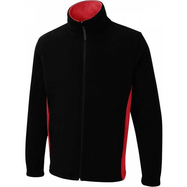 Uneek Two Tone Full Zip Fleece Jacket UC617 Black/Red S Colour: Black/