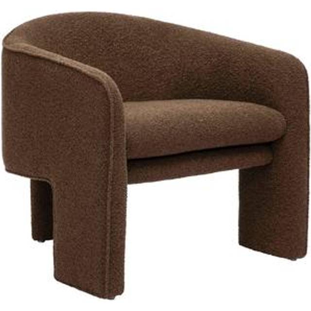 Marla Accent Chair - Boucle/Wood - L73.2 x W75.9 x H72.4 cm - Chocolate Brown