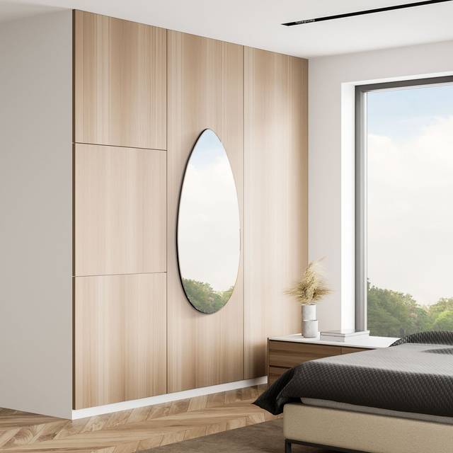 Tear Drop - Frameless Glass Wall Mirror - Silver
