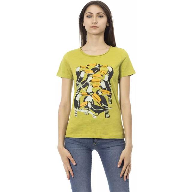 Trussardi, Topp, Dam, M, Bomull, Action Grön Bomull T-shirt med Kort Ärm - green (M)