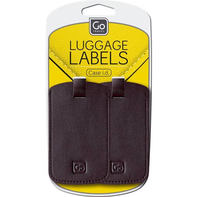 Go travel case i.d luggage label tags pu black suitcase / travel bag 2 pack