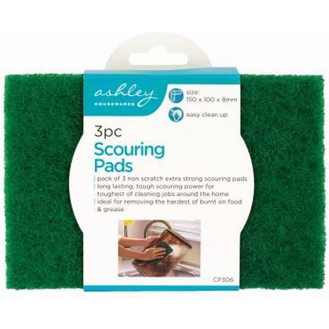 Green Heavy-Duty Scouring Pads - Pack of 3