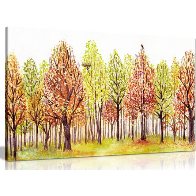 Wall Pictures For Living Room Trees Painting Canvas Wall Art Picture Print (20cm H x 31cm W)