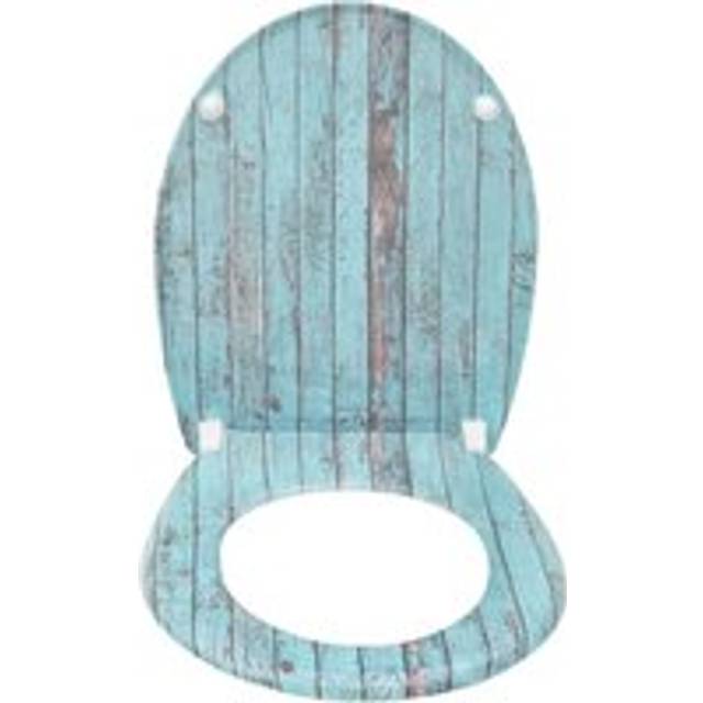 Woltu - Toilet Seats Soft Close Easy Cleaning Loo Seat with Adjustable Hinges Wood Pattern