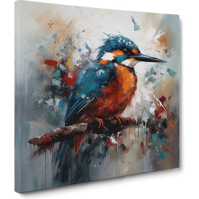 Kingfisher Abstract Expressionism No.3 - No Frame Art Prints (50cm H X 50cm W)