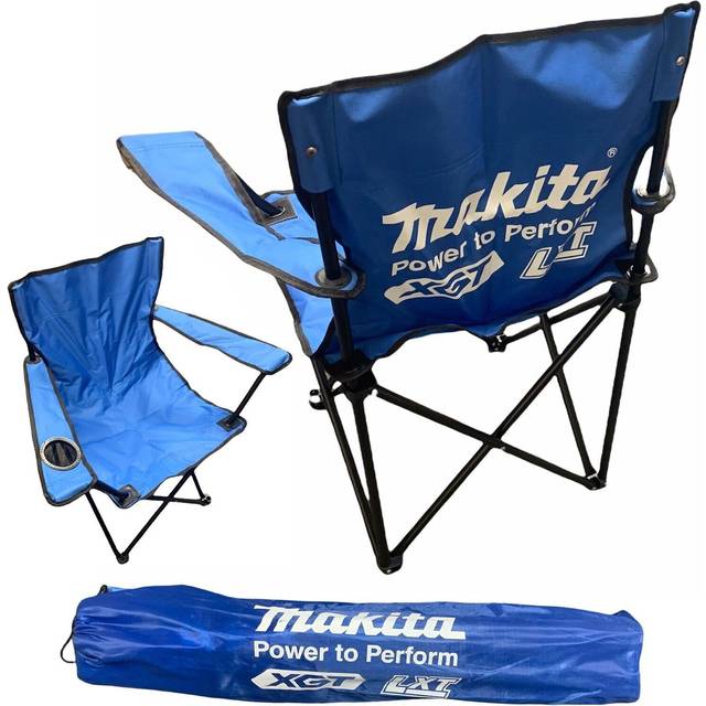 Makita LXT XGT Blue Folding Camping Chair Outdoor Garden Beach Fishing + Bag