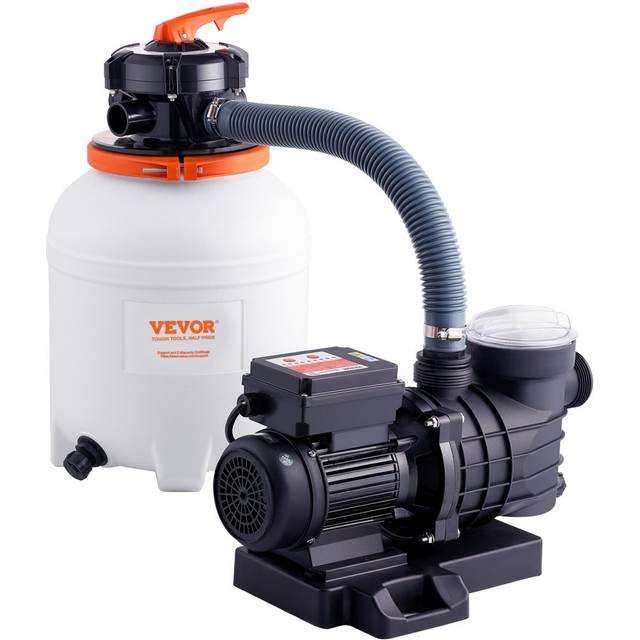 Vevor Sandfilterpumpe F&#xFC;r Aufstellpools, 12-zoll-sandfilterbeh&#xE4;lter, 10000 L/h Durchfluss, 0,5 Ps, 285 W, Schwimmbadpumpensystem Und Filter-kombiset Mit 6-wege-mehrwegeventil Und Siebkorb, F&#xFC;r Private Und Gewerbliche Pools