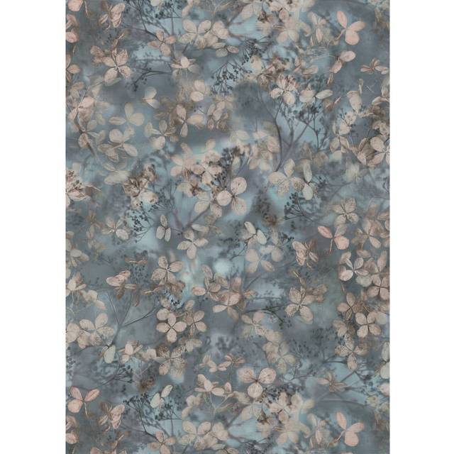 (Navy Blue 10415-08) Erismann Abode Play of Light Blossom Bud Wallpaper