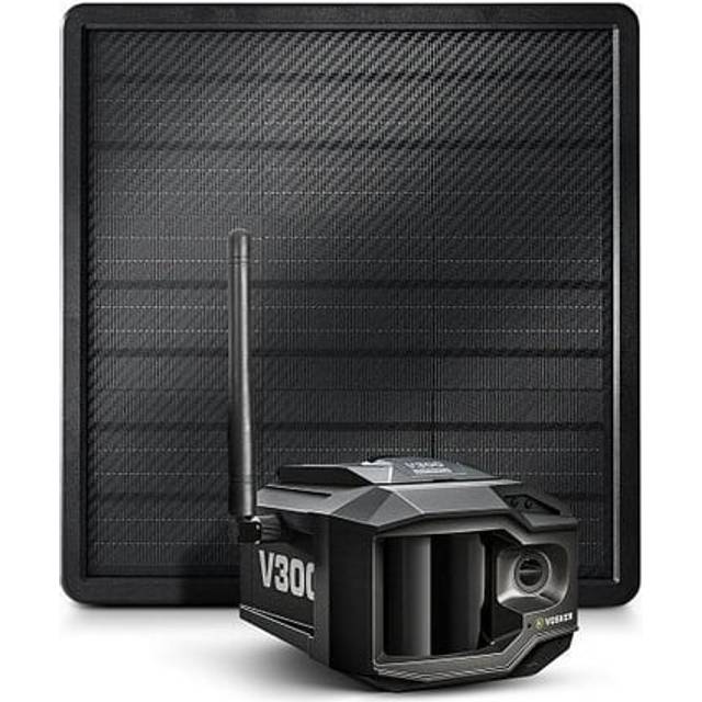 Vosker V300 4G-LTE Live View Security Autonomous Security Camera with External Solar Panel (Black)