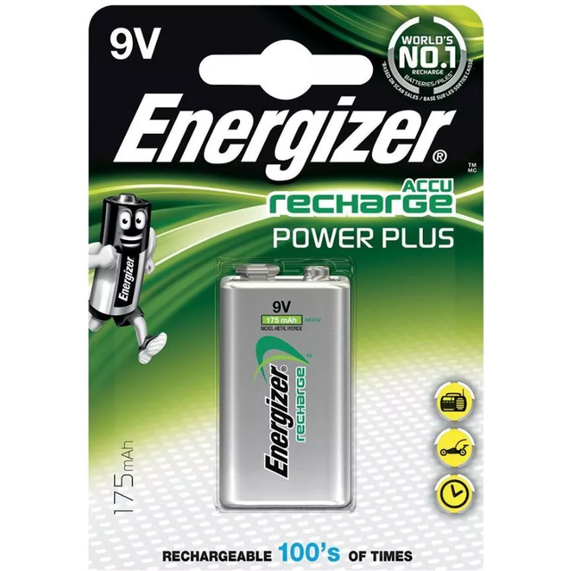 ENERGIZER - NiMH Rechargeable 9V PP3 Battery 175mAh Single Pack