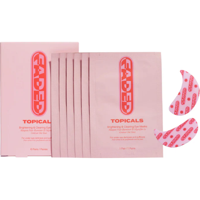 Faded Under Eye Masks - Brightening Eye Masks for Dark Circles and Puffiness - Reduce Circles and Fine Lines, Depuff and Hydrate (Set of 6)
