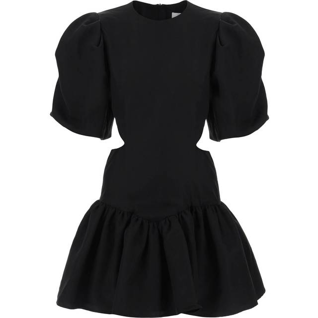 MSGM, Short Dresses, female, Black, S, Mini Dress with Balloon Sleeves and Cut-Outs