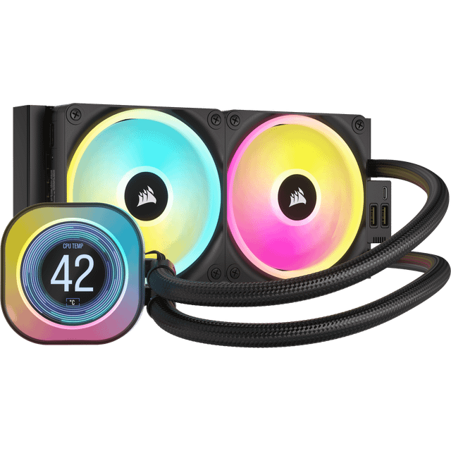 Corsair iCUE LINK H100i LCD 240mm Intel/AMD RGB CPU Liquid Cooler with