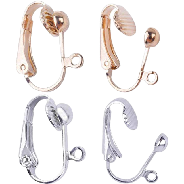 BronaGrand 20pcs Clip-on Earring Converter with Easy Open Loop (Gold and Silver)