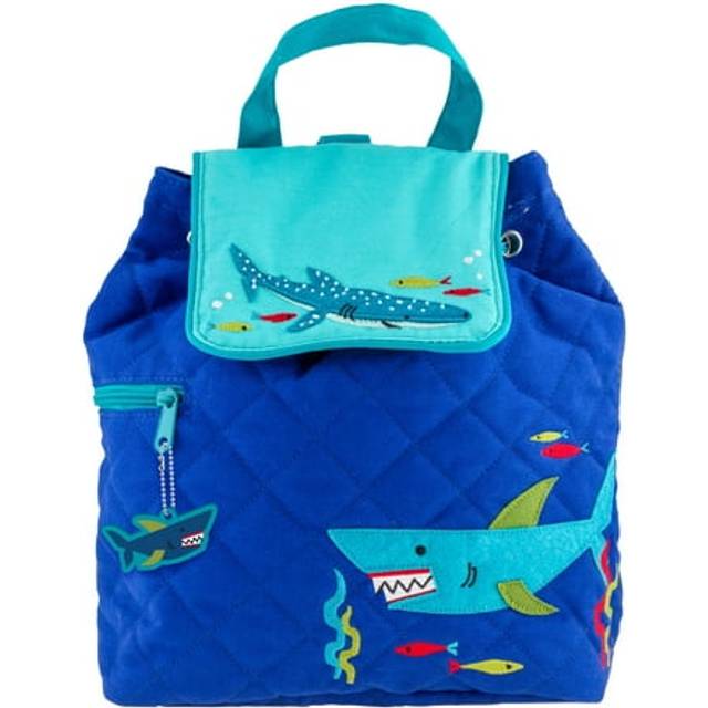 Stephen Joseph Kids' Unisex Toddler Back to School  Quilted Backpack  Shark Dark Blue  One Size
