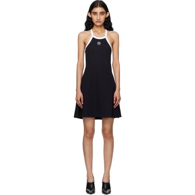 Marine Serre Black Flared Minidress - BK99 BLACK - M
