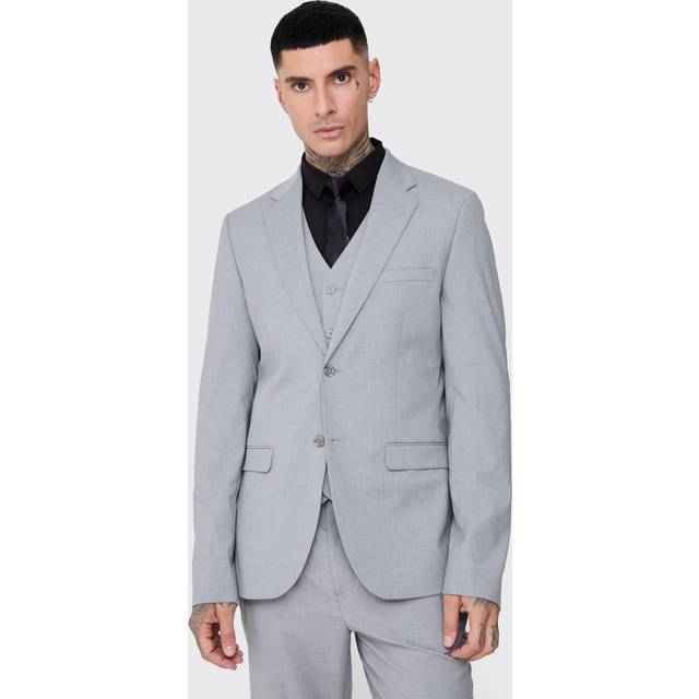 Tall Essential Slim Fit Suit Jacket In Grey - 44