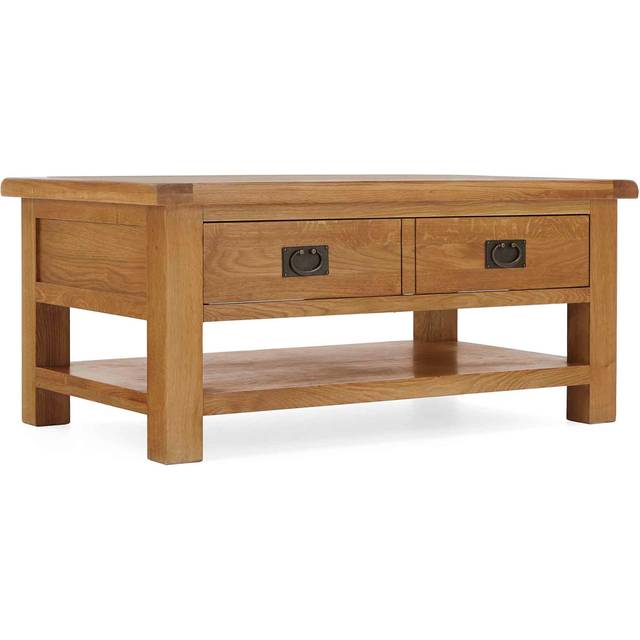 Zelah Oak Large Coffee Table, Drawer | Roseland