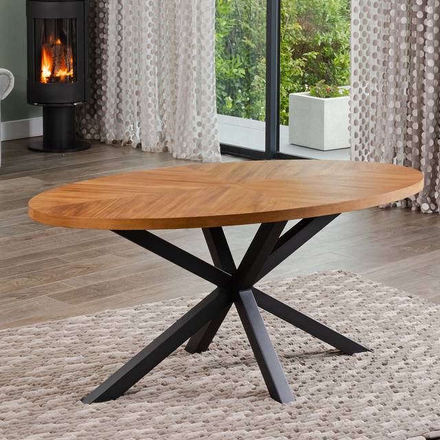 Dosenna Oval Dining Table Set with 4 Rimini Velvet Chairs - Light Grey - One Size