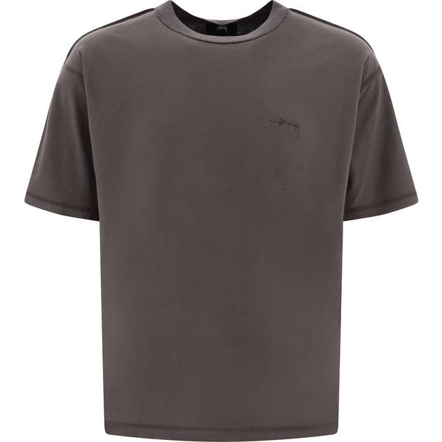 Stüssy, Topp, Herr, S, Bomull, Bomull Jersey Logo Motif T-shirt - gray (S)