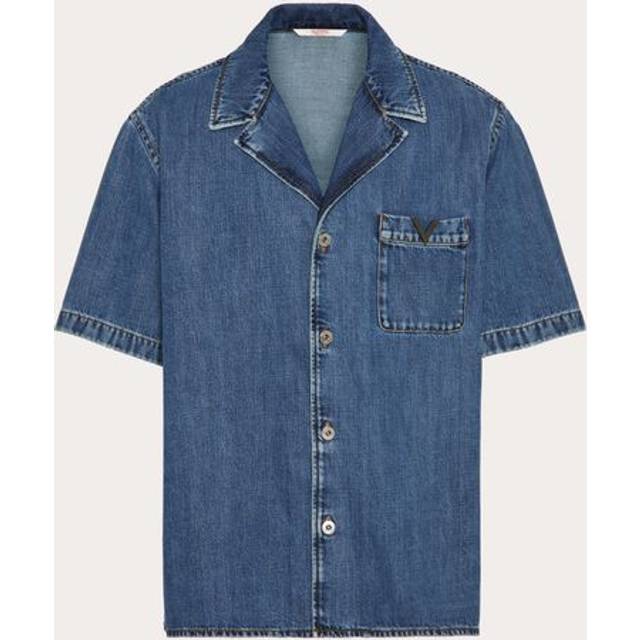 Valentino Garavani Women's Denim Shirt in Blue | Size 48 | 5V3DB03BAA3 Color 558 (48)