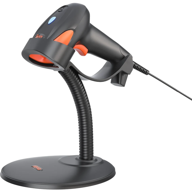 Pro Barcode Scanner with Stand USB Wired 1D Handheld Bar Code Scanner Super Fast Precise Intelligent Scanning Laser Bar