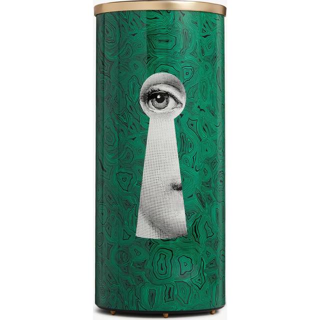 FORNASETTI Umbrella stand Serratura su Malachite green/white/black - 80% painted iron, 12% plastic and 8% brass