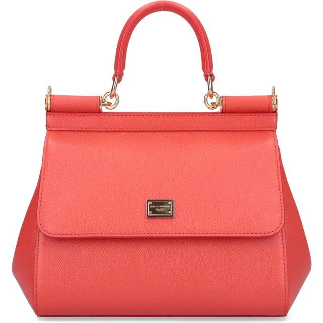 Dolce & Gabbana Medium Sicily Handbag - Woman Handbags Orange Leather Onesize