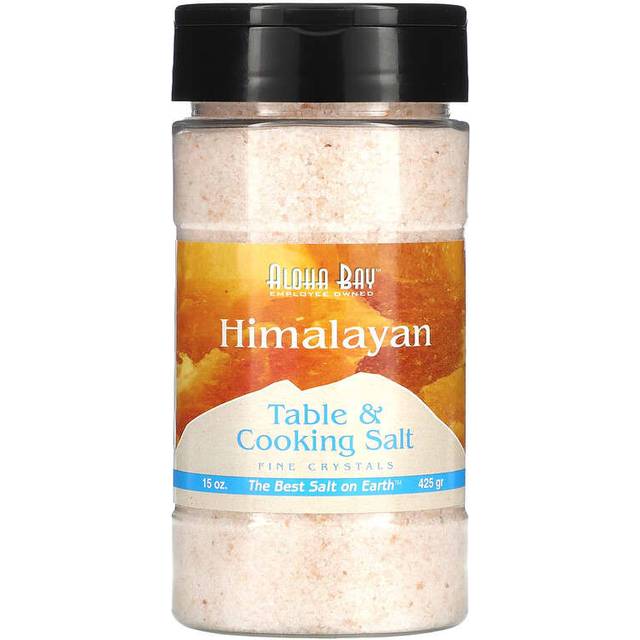 Aloha Bay, Himalayan  Table & Cooking Salt, Fine Crystals, 15 oz (425 g)