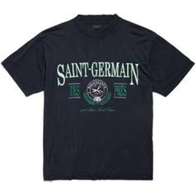 Balenciaga Saint Germain T-Shirt Small Fit - Blue - Unisex - - Main Fabric: 100% Cotton - Trimming: 99% Cotton, 1% Elastane