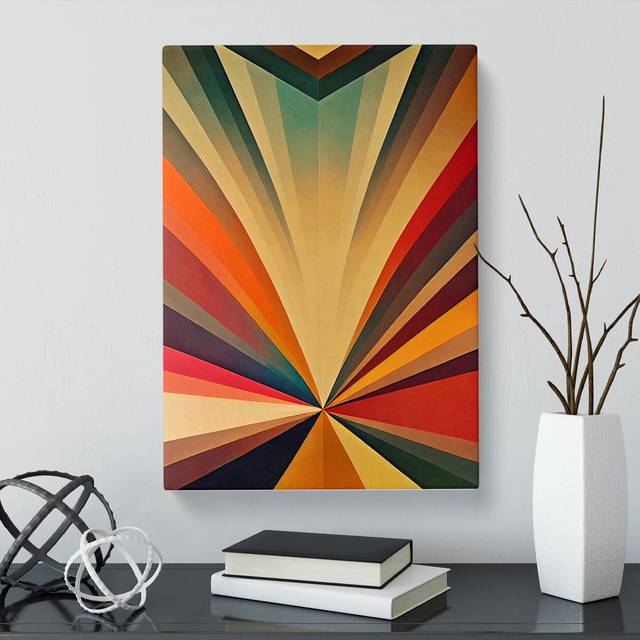 Anylah Sunset Art Deco - Print - Black;Red;Cream (76cm H x 50cm W)